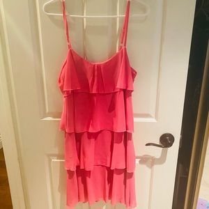 Pink ruffle dress